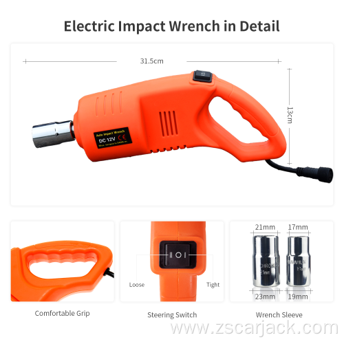 Electric Impact Wrench with 4 Sleeve sizes